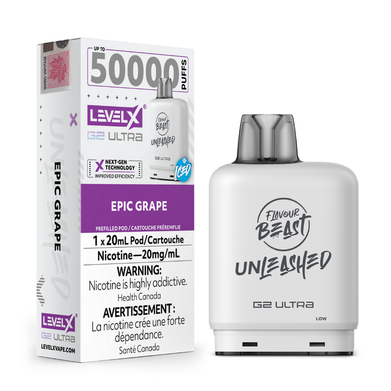 Flavour Beast Level X G2 Ultra Unleashed Vape Pod - 50K- Puffs - 20mL